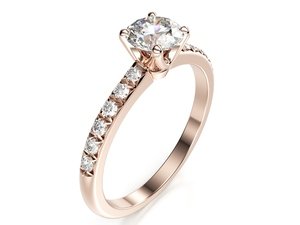 Zásnubní prsten LOVE 094 růžové zlato 14kt