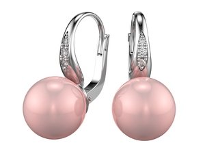 Náušnice Pearl Classic with Stones bílé zlato 14kt