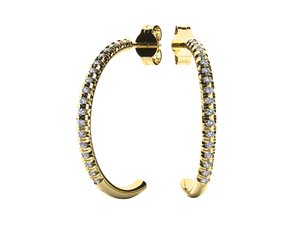 Náušnice Sparkling Circle žluté zlato 14kt