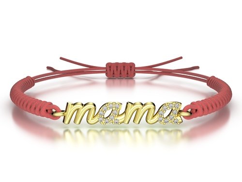 Náramek šňůrkový Mama s kamínky