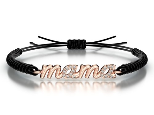 Náramek šňůrkový Mama s kamínky
