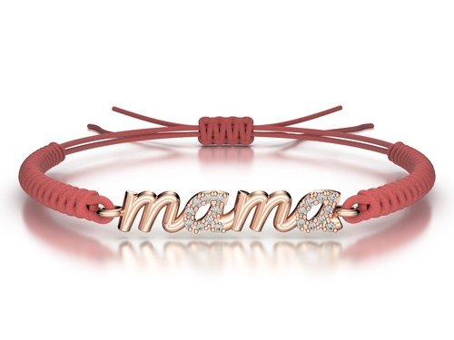 Náramek šňůrkový Mama s kamínky