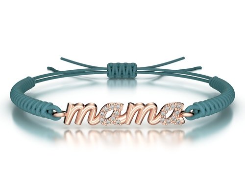 Náramek šňůrkový Mama s kamínky