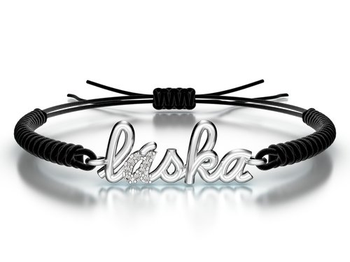 Náramek šňůrkový Láska s kamínky