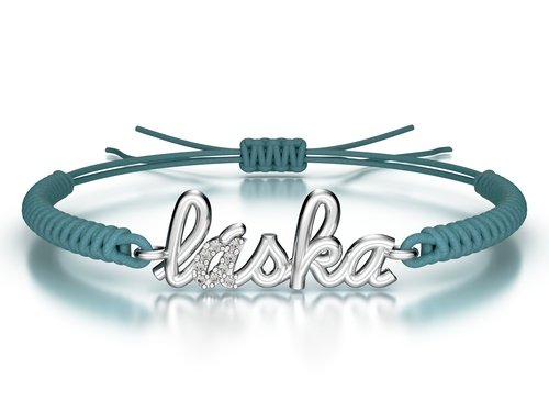 Náramek šňůrkový Láska s kamínky