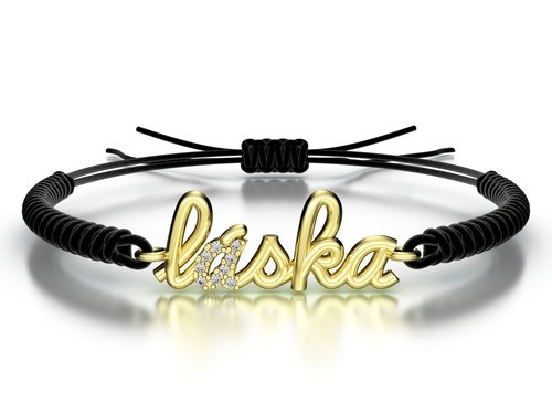 Náramek šňůrkový Láska s kamínky