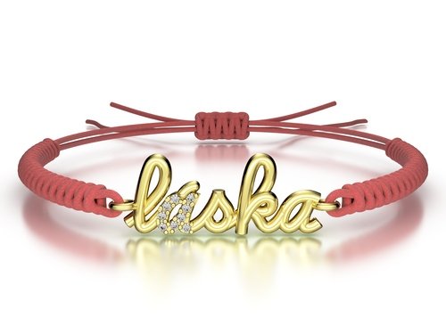 Náramek šňůrkový Láska s kamínky