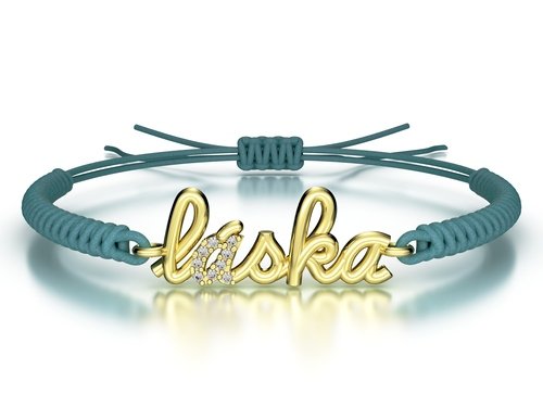 Náramek šňůrkový Láska s kamínky