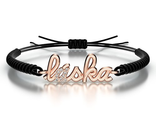 Náramek šňůrkový Láska s kamínky