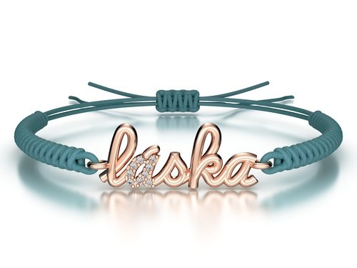Náramek šňůrkový Láska s kamínky