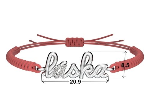 Náramek šňůrkový Láska s kamínky