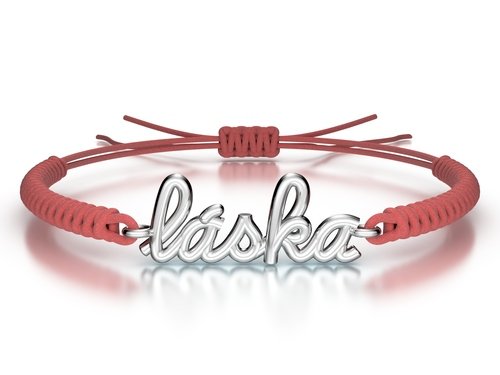 Náramek šňůrkový Láska