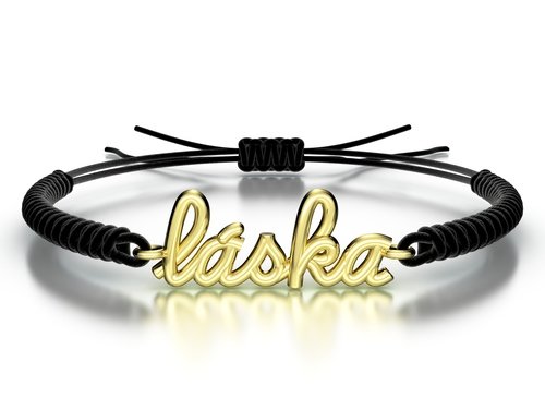 Náramek šňůrkový Láska