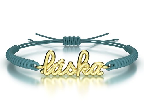 Náramek šňůrkový Láska