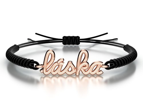 Náramek šňůrkový Láska