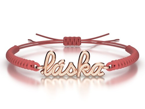 Náramek šňůrkový Láska