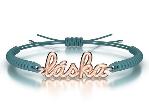 Náramek šňůrkový Láska
