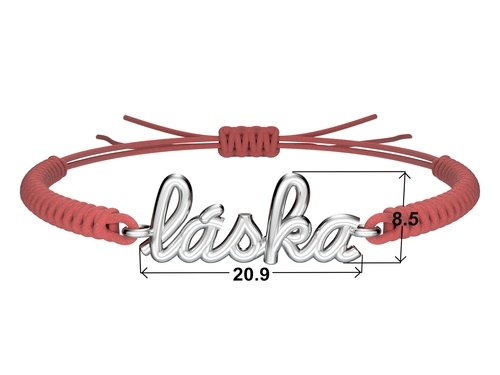 Náramek šňůrkový Láska