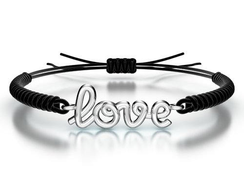 Náramek šňůrkový Love