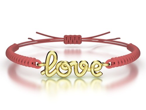 Náramek šňůrkový Love