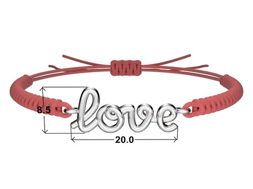 Náramek šňůrkový Love