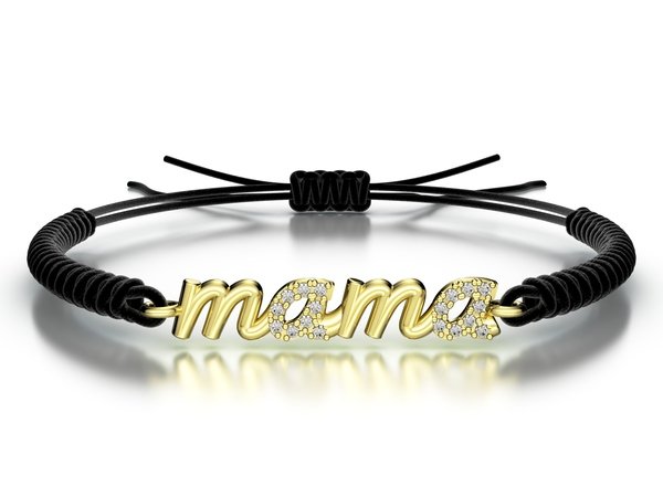 Náramek šňůrkový Mama s kamínky