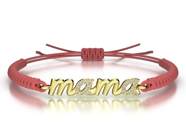 Náramek šňůrkový Mama s kamínky