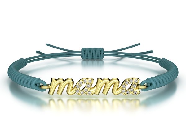 Náramek šňůrkový Mama s kamínky