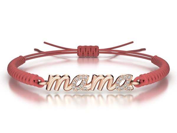 Náramek šňůrkový Mama s kamínky