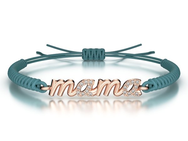 Náramek šňůrkový Mama s kamínky