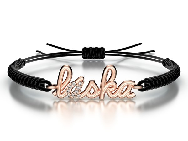 Náramek šňůrkový Láska s kamínky