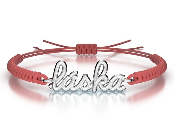 Náramek šňůrkový Láska