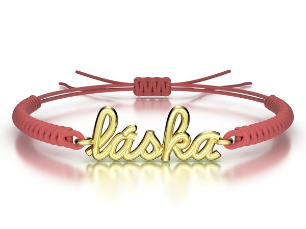 Náramek šňůrkový Láska