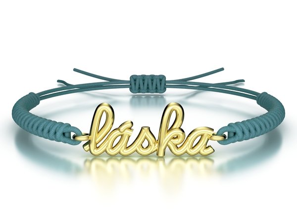 Náramek šňůrkový Láska