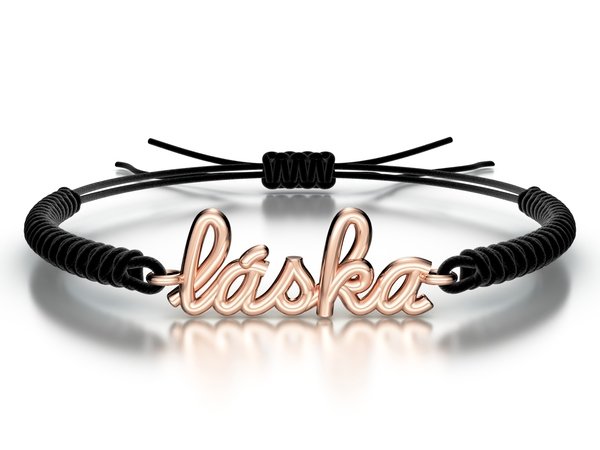 Náramek šňůrkový Láska