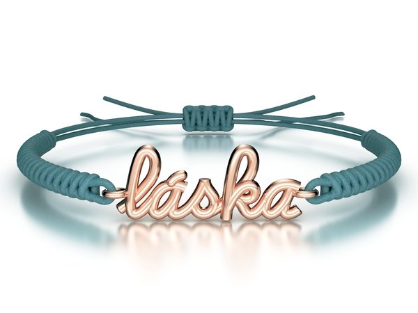 Náramek šňůrkový Láska