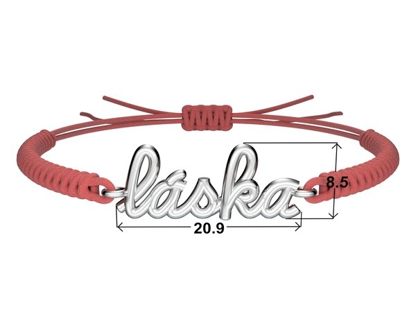 Náramek šňůrkový Láska