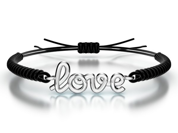 Náramek šňůrkový Love