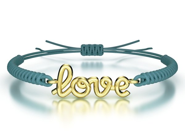 Náramek šňůrkový Love