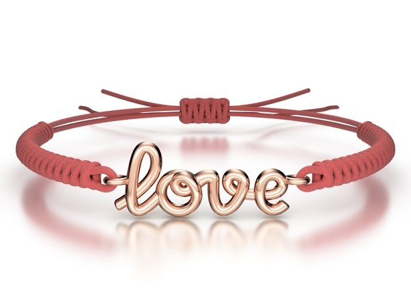 Náramek šňůrkový Love
