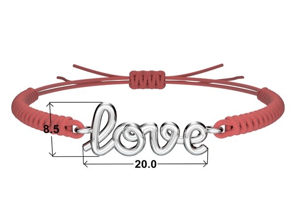 Náramek šňůrkový Love